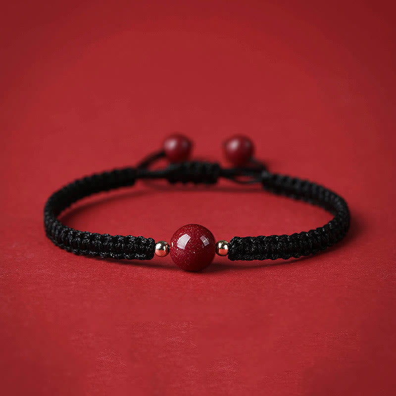 Fortune Jewel Lucky Cinnabar Bead Blessing Red String Bracelet