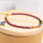 Fortune Jewel Garnet Tourmaline Butterfly Protection Bracelet Anklet
