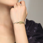Fortune Jewel Natural Hetian Jade Peace Buckle Luck Braided Bracelet