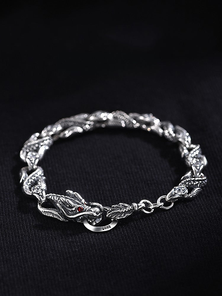 Buddha3bodhi S925 Silver Bracelet Dragon Bone Bracelet