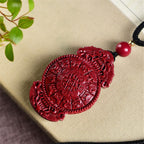 Fortune Jewel Laughing Buddha Yin Yang Chinese Zodiac Gourd Natural Cinnabar Blessing Necklace Pendant