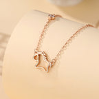 Women’s S925 Sterling Silver Hollow Running Horse Jewelry Set – Necklace, Bracelet & Earrings | Year of the Horse Gift