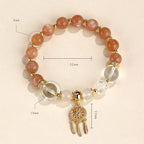 Fortune Jewel Green Strawberry Quartz Amethyst Crystal Dreamcatcher Healing Bracelet