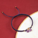 Fortune Jewel Natural Strawberry Quartz Amethyst Green Phantom Bead Positive Bracelet