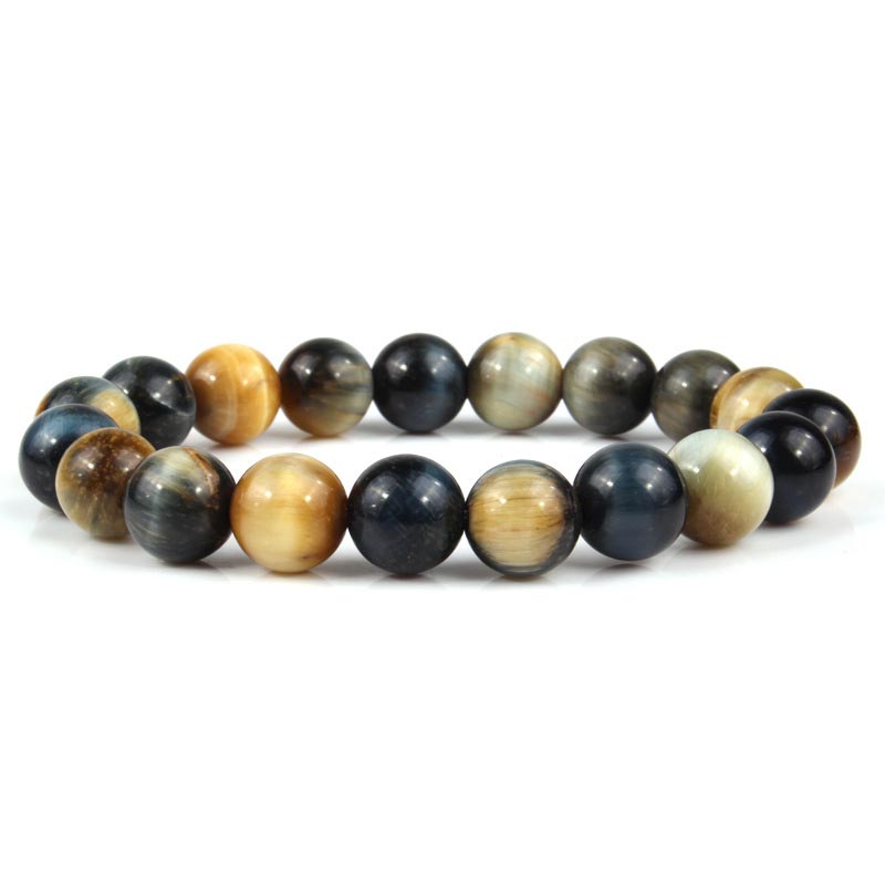 Fortune Jewel  Anxiety Stress Healing Crystal Tiger Eye Bead Bracelet