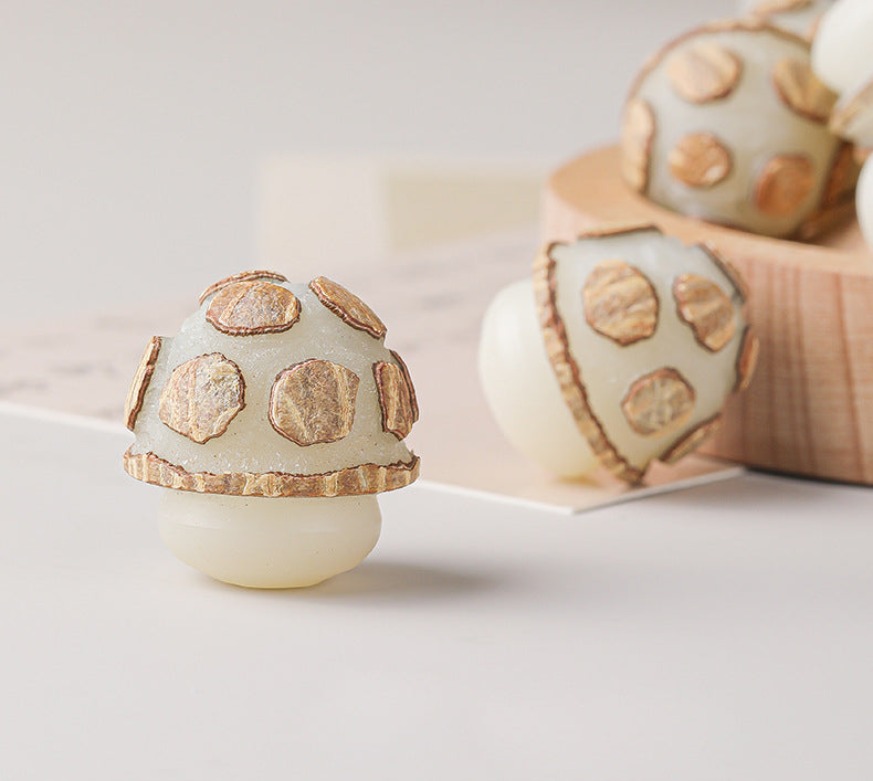 Exquisitely Carved Bodhi Mushroom with Natural Skin – Cute & Lucky!