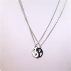 2pcs Yin Yang Pendant Couple Necklace Fortune Jewel