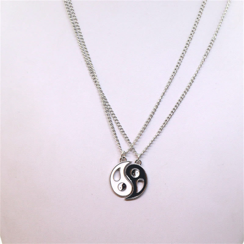 2pcs Yin Yang Pendant Couple Necklace Fortune Jewel