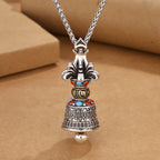 Fortune Jewel Tibetan Om Mani Padme Hum Dorje Vajra Bell Strength Necklace Pendant