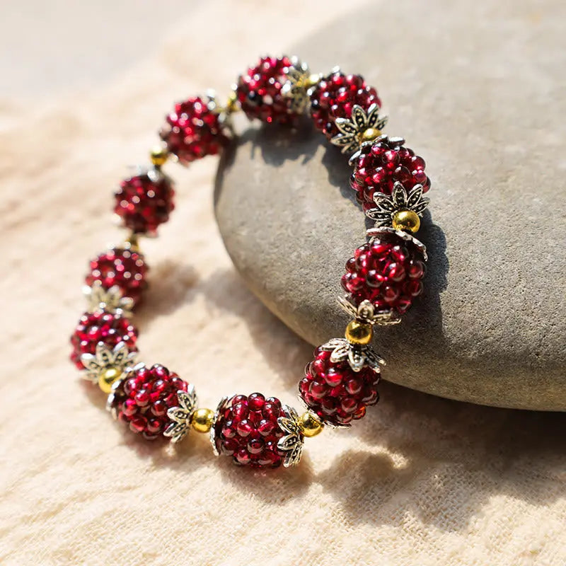 Fortune Jewel "All the best for Vitality and Passion" Garnet Bracelet Includes Gift Message Card Fortune Jewel