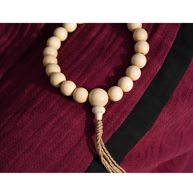Fortune Jewel Natural Abelia Biflora Wood Blessing Wrist Mala