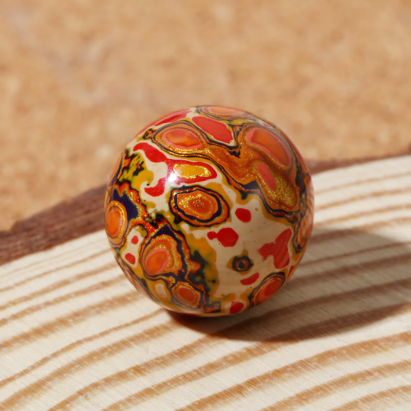 Fortune Jewel Natural Multicolored Lacquer Beads Calm Bracelet