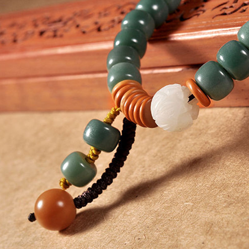 Fortune Jewel Lotus Cyan Bodhi Seed Success Bracelet Fortune Jewel