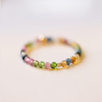 Buddha3bodhi Ultra-fine 2mm Raw Stone Rainbow Tourmaline Ring