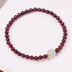 Fortune Jewel Natural Garnet Jade Bead Purification Bracelet