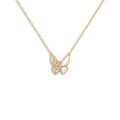 White Mother-of-Pearl Butterfly Necklace with Sparkling Zircon Stones