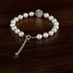 Fortune Jewel 925 Sterling Silver Pearl Blue Chalcedony Healing Chain Bracelet Ring