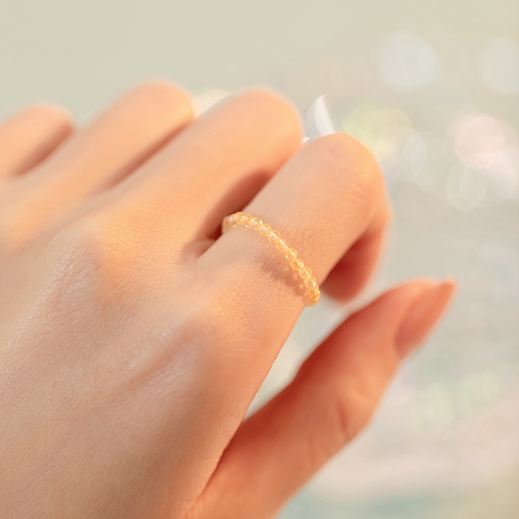 Buddha3bodhi Ultra-fine 2mm Yellow Crystal Ring