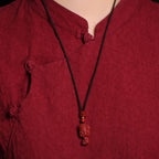 Fortune Jewel Chinese Zodiac Natal Buddha Natural Cinnabar Amulet Keep Away Evil Spirits Necklace Pendant