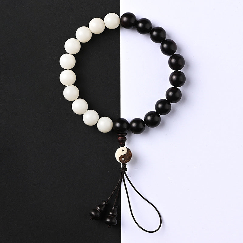 Fortune Jewel Ebony YinYang Protection Bracelet Decoration