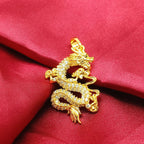 Fortune Jewel Gold Dragon Protection Necklace Pendant Fortune Jewel