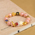 Fortune Jewel Tibetan Incense Ash Liuli Glass Bead Luck Protection Nine Tailed Fox Bracelet