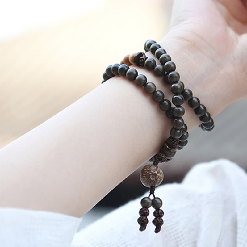 Fortune Jewel Tibetan Sandalwood Protection Charm Mala Bracelet