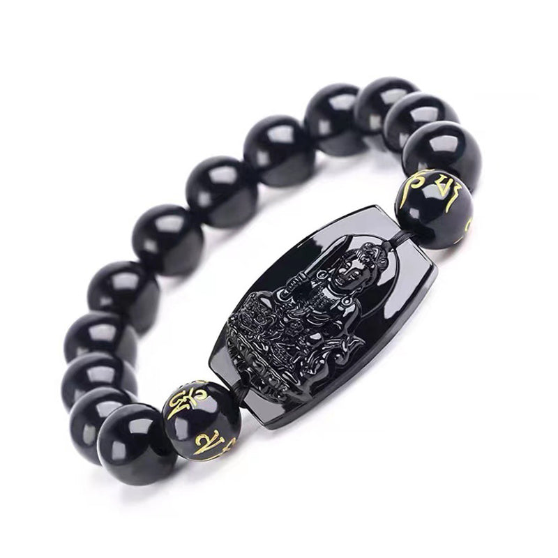 Fortune Jewel Chinese Zodiac Obsidian Protection Bracelet