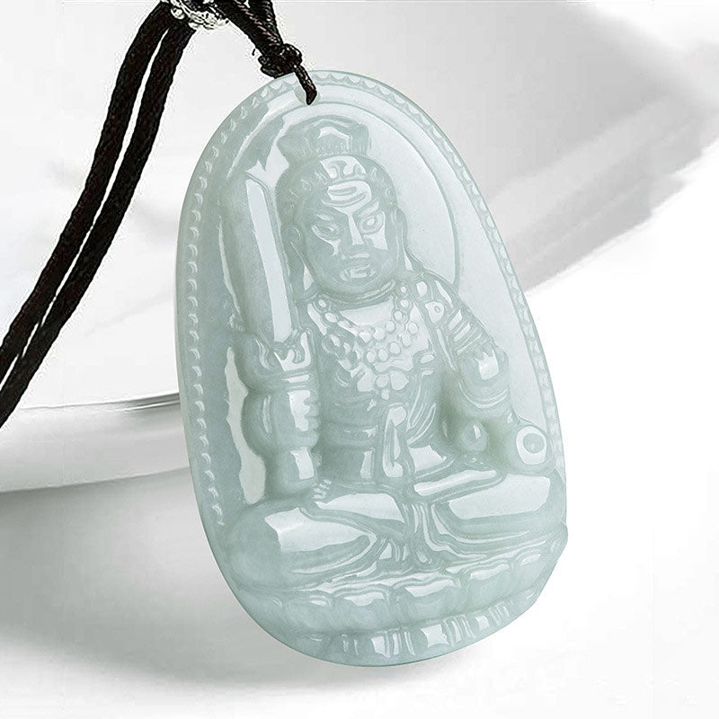 Fortune Jewel Chinese Zodiac Natal Buddha Jade Wealth Prosperity Necklace Pendant Fortune Jewel