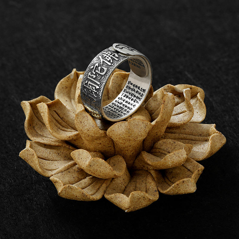 Fortune Jewel Chinese Zodiac Natal Buddha Wealth Luck Adjustable Ring Fortune Jewel