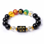 Fortune Jewel Chinese Zodiac Feng Shui Obsidian Five-Element Wealth Porsperity Bracelet