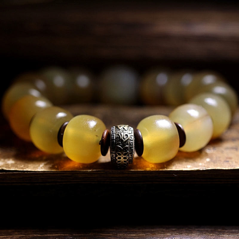 Fortune Jewel Handmade Tibetan Sheep Horn Om Mani Padme Hum Auspiciousness Bracelet
