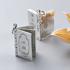 Fortune Jewel 990 Sterling Silver Heart Sutra Great Compassion Shurangama Mantra Lotus Vajra Peace Necklace Pendant Fortune Jewel