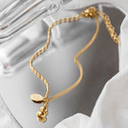 Fortune Jewel 18k Gold Plated Copper Lucky Gourd Design Wealth Buckle Anklet