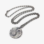 Fortune Jewel 990 Sterling Silver Yin Yang Hammer Texture Harmony Necklace Pendant Fortune Jewel
