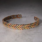 Fortune Jewel Vintage Magnetic Copper Adjustable Cuff Bracelet Bangle