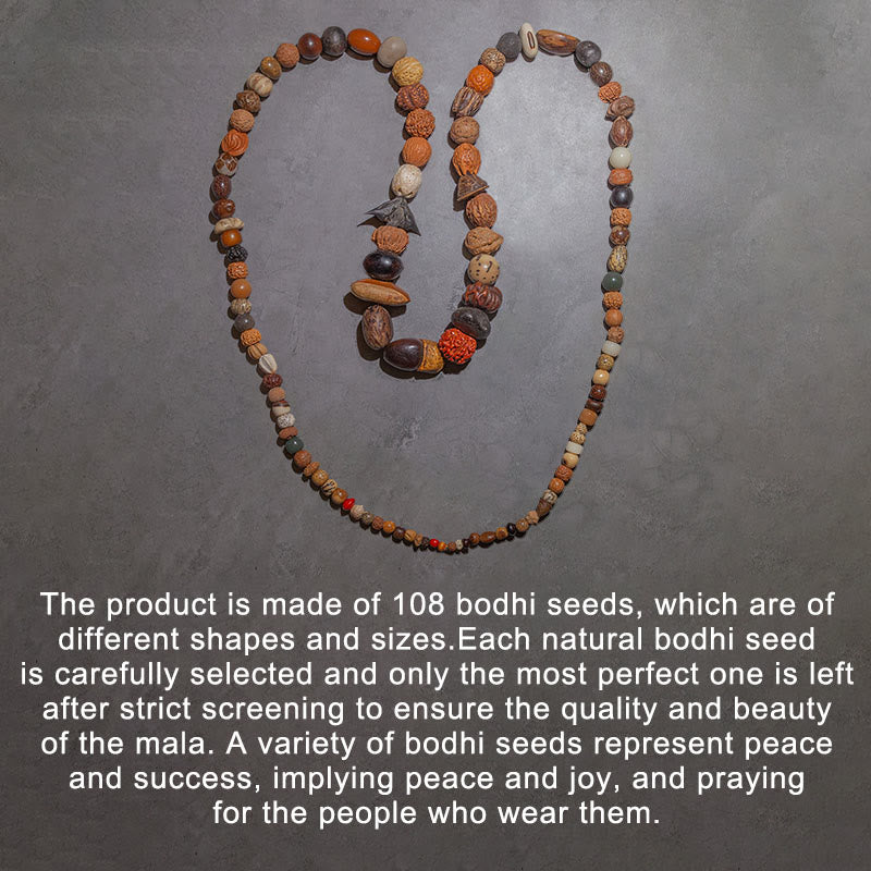 Fortune Jewel 108 Mala Beads Bodhi Seed Luck Wealth Bracelet Wrist Mala