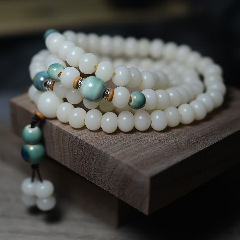 Fortune Jewel 108 Mala Beads Bodhi Seed Keep Away Evil Spirits Calm Bracelet