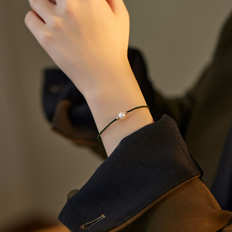 Fortune Jewel Natural Pearl Bead Luck Braid String Bracelet