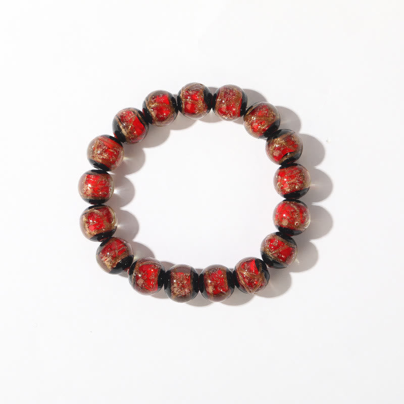 Fortune Jewel Tibetan Classic Liuli Glass Bead Luck Wealth Bracelet