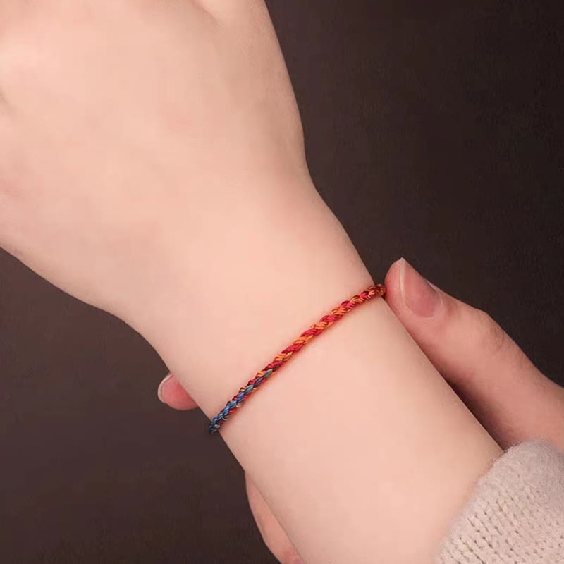 Fortune Jewel Handcrafted Luck Colorful Rope Child Adult Bracelet
