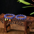 Fortune Jewel Gold Swallowing Beast Family Charm Luminous Fluorescent Liuli Glass Bead Success Bracelet