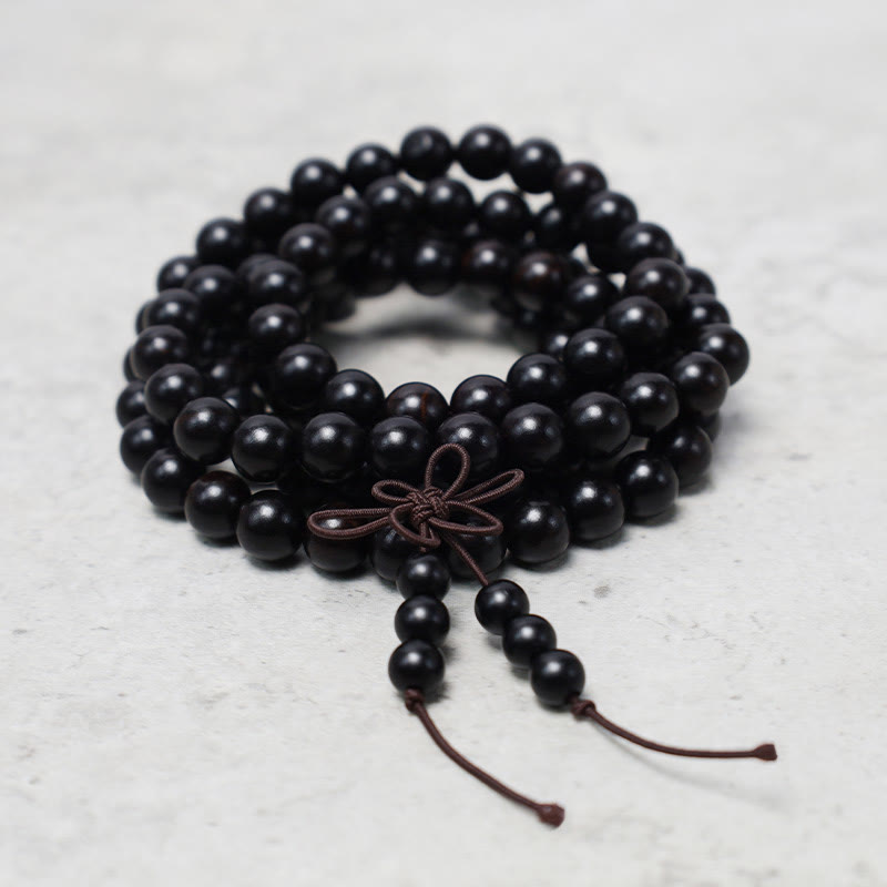 Fortune Jewel 108 Mala Beads Bracelet Prayer Meditation Sandalwood Elastic