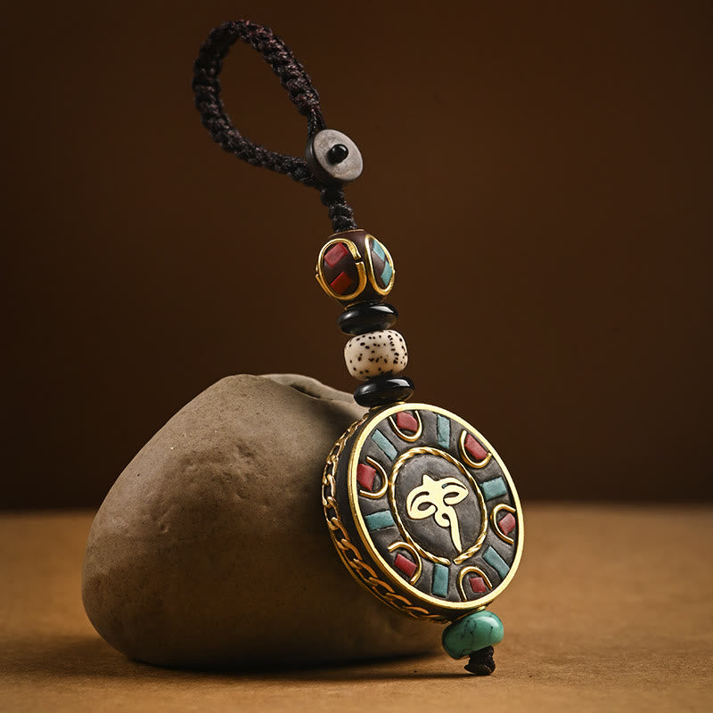 Fortune Jewel Tibetan Om Mani Padme Hum Bodhi Seed Peace Key Chain