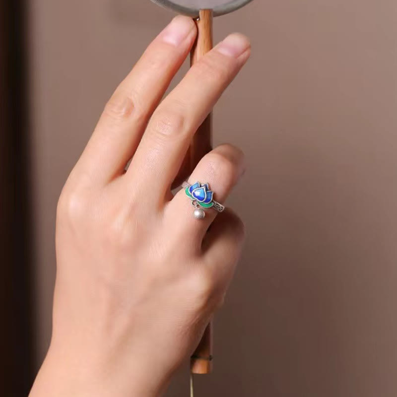 Fortune Jewel Lotus Flower Pattern Enlightenment Ring Fortune Jewel
