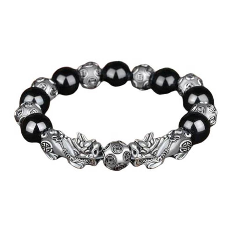 Fortune Jewel Tibetan FengShui PiXiu Obsidian Bracelet