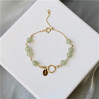 Fortune Jewel Unique Natural Hetian Jade 14K Gold filled Luck Beaded Bracelet