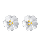 Fortune Jewel 925 Sterling Silver Cherry Blossoms Floral Calm Stud Earrings