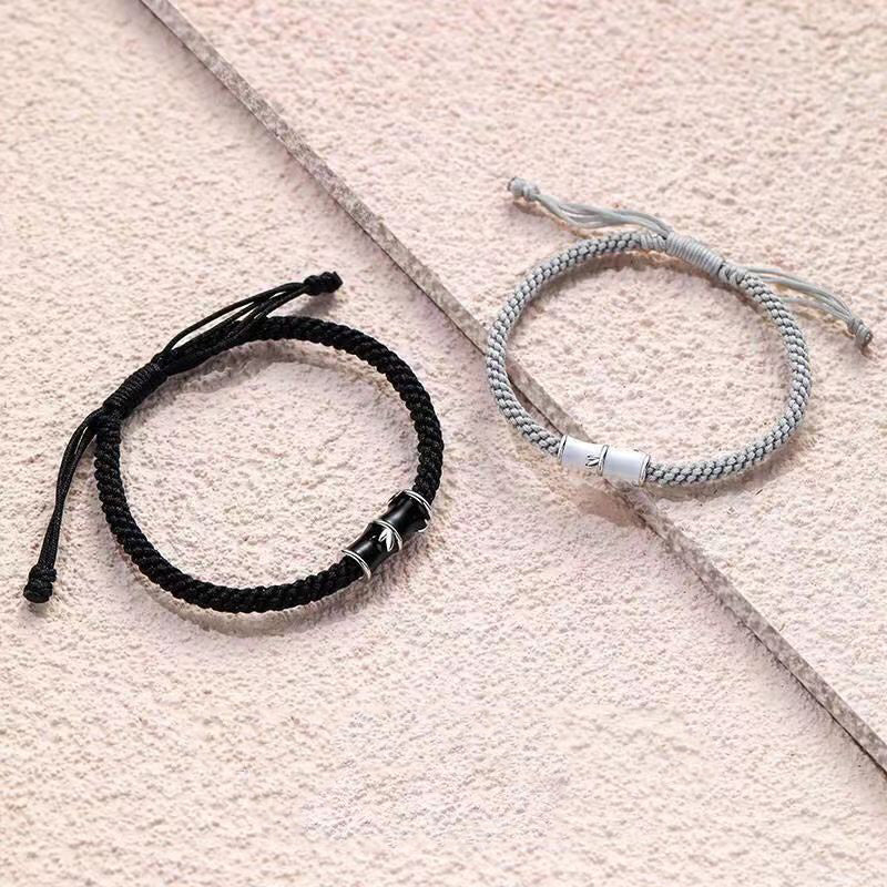 Fortune Jewel Bamboo Pattern Healing Couple Rope Bracelet