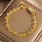 Fortune Jewel Natural Citrine Five Scriptures Generosity Bracelet